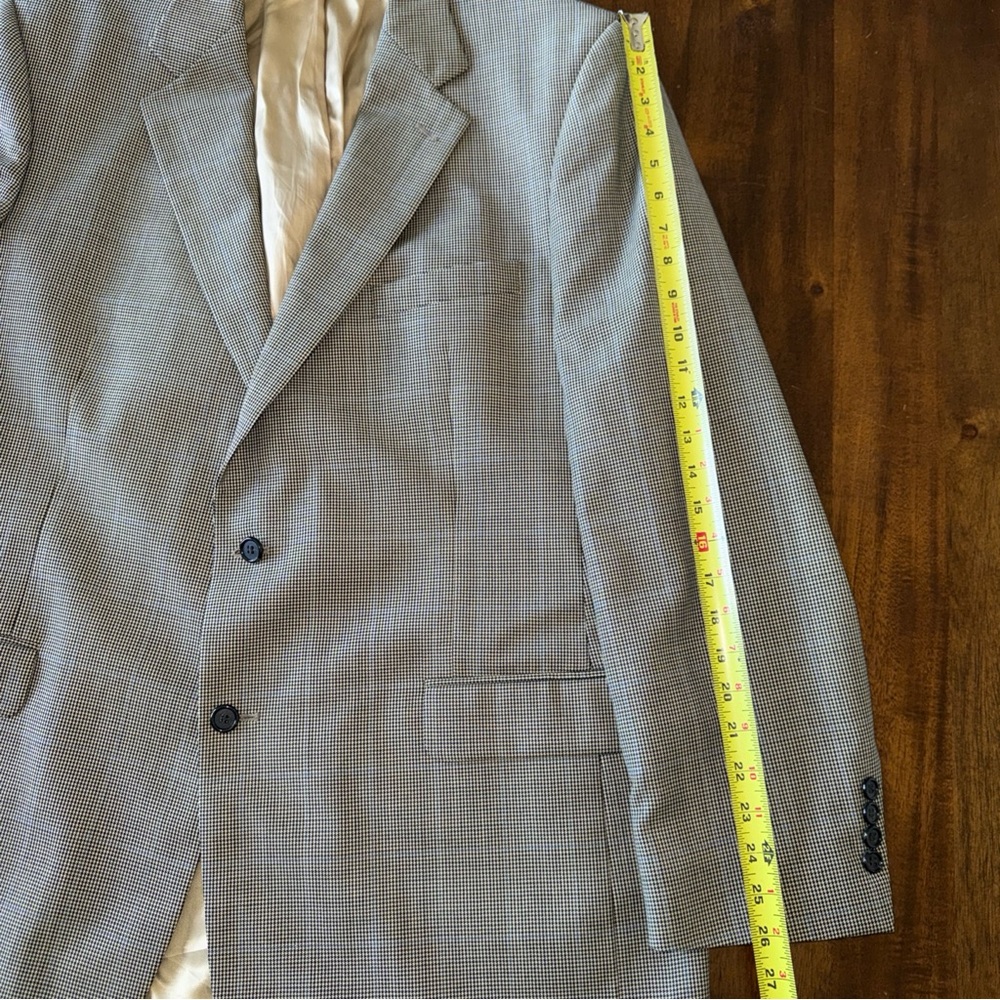 Brooks Brothers Black Tan Houndstooth Wool Cashmere Jacket Sports Coat 46 L - Picture 10 of 14